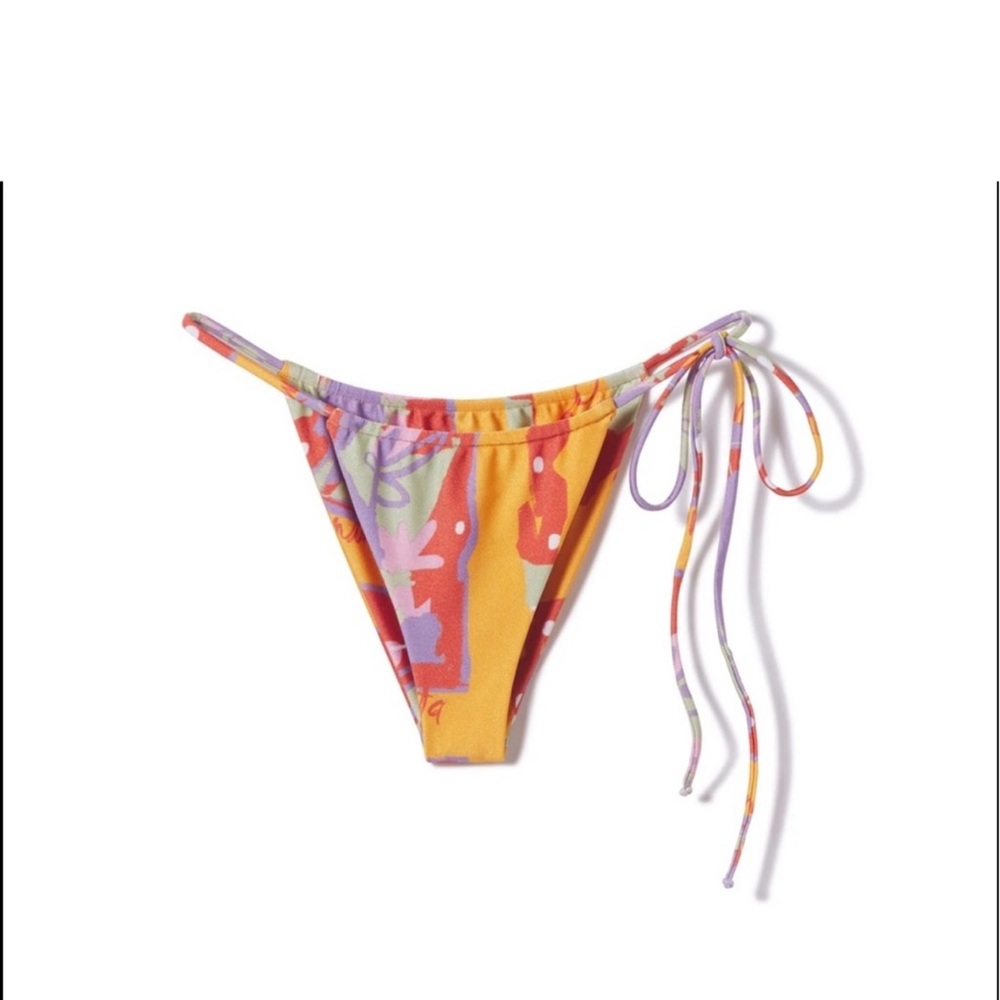iNAMORATA Orange and Pink Bikini with Side-Tie Details